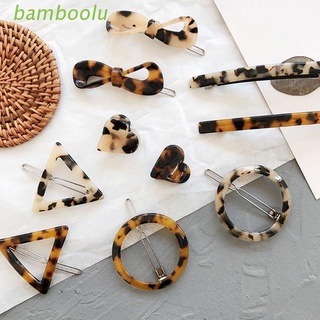 boo mujeres coreano minimalista estilo clips de pelo vintage leopardo ámbar tortuga color hairgrips geométrico círculo bowknot forma recto pasadores 10 estilos