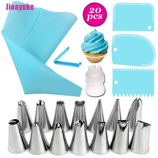 JJ 20 piezas Kit de decoración de pasteles para hornear, boquillas de manga pastelera (6)