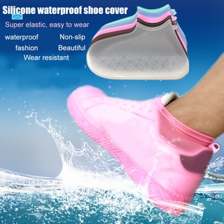 1 par de zapatos de silicona reutilizables impermeables cubre botas de lluvia antideslizantes