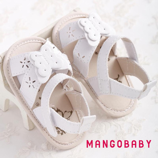 mg-kids sandalias, verano de color sólido mariposa zapatos para caminar hueco calzado para niñas, blanco, 0-12 meses