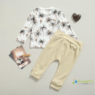 Ljw-Juego de ropa Casual de dos piezas estilo venta caliente para niños, diseño de coco blanco estampado jersey y pantalones