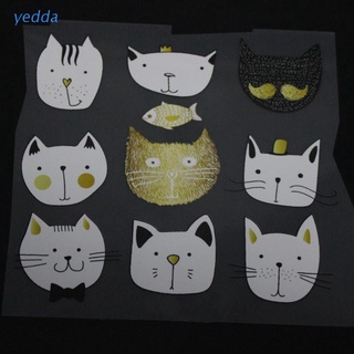 yedda lindo gato parches t-shirt prensa transferencia de calor pegatina hierro en apliques decoración
