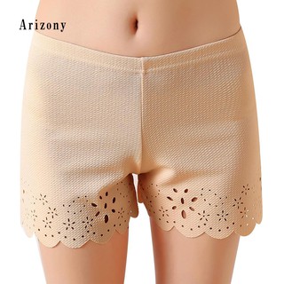 ay pantalones cortos de seguridad suaves huecos de color sólido para mujer/ropa interior (8)