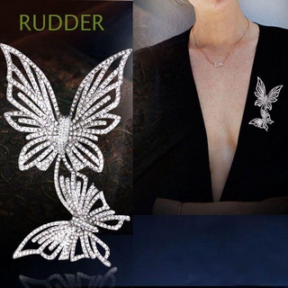 RUDDER Party Brooch Women Butterfly Pin Gift Wedding Austrian Rhinestone Jewelry Scarf Pin/Multicolor