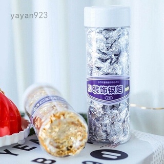 Yayan923 2g comestible oro plata lámina de cocina alimentos helado postre decoración papel roto