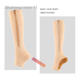 Sports compression stockings compression zipper socks vein elastic stockings (1)