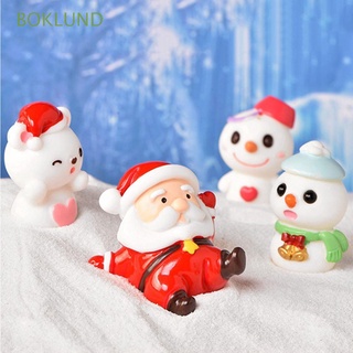 BOKLUND Cheap Home Decoration Merry Christmas Santa Claus Figurines Christmas Ornaments for Kid's Cute 1 Pcs Mini Resin Micro Landscapes Decor Snowman Figurine