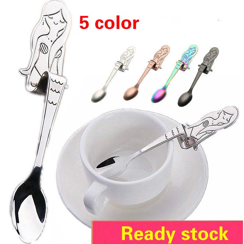 cucharas de sirena lindas 304 de acero inoxidable para café/herramienta para beber