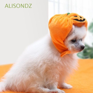 Alisondz lindo sombrero de calabaza vestir Halloween decoración sombrero mascota accesorios perros sombreros disfraz tocado pequeño perro divertido mascota herramientas
