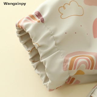 [wangxinpy] bebé niño de manga larga bufanda impermeable arte smock alimentación babero delantal bolsillo venta caliente (2)