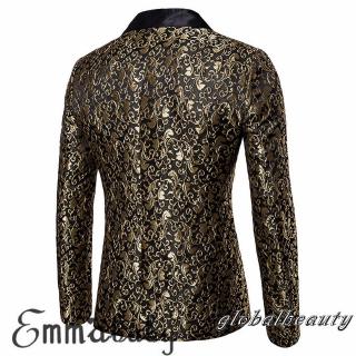 Traje elegante de lujo Casual Paisley Blazer Urbane Smart Coat para hombre (5)
