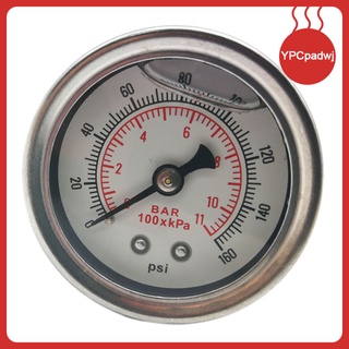 Manómetro de presión de combustible líquido 0-160psi medidor de presión de aceite manómetro blanco nuevo