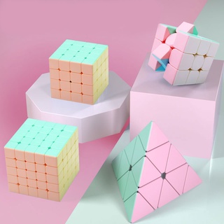 Oferta especial Macarons cubo Rubik 2x2 3x3 4x4 Pyraminxed cubo mágico profesional rompecabezas Fidget juguetes para niños estudiantes