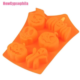 [NewGypsophila] Molde de silicona con forma de fantasma de calavera de calabaza para Halloween, molde de silicona para pudín de Chocolate