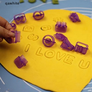 qawhite 40pcs digital alfabeto letra número fondant pastel galletas molde para hornear galletas co