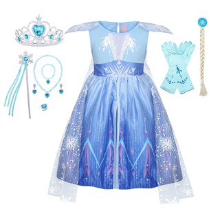 Navidad Frozen Elsa Princesa Vestir Disfraces Niño Niñas Malla Manga Larga Vestido De Lujo Fiesta De Cumpleaños