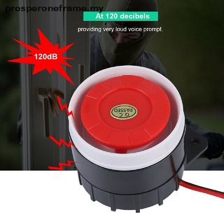 [prosperoneframe] Mini bocina de coche con cable para sirena de seguridad en el hogar, sistema de alarma de sonido 110dB DC 12V [MY]