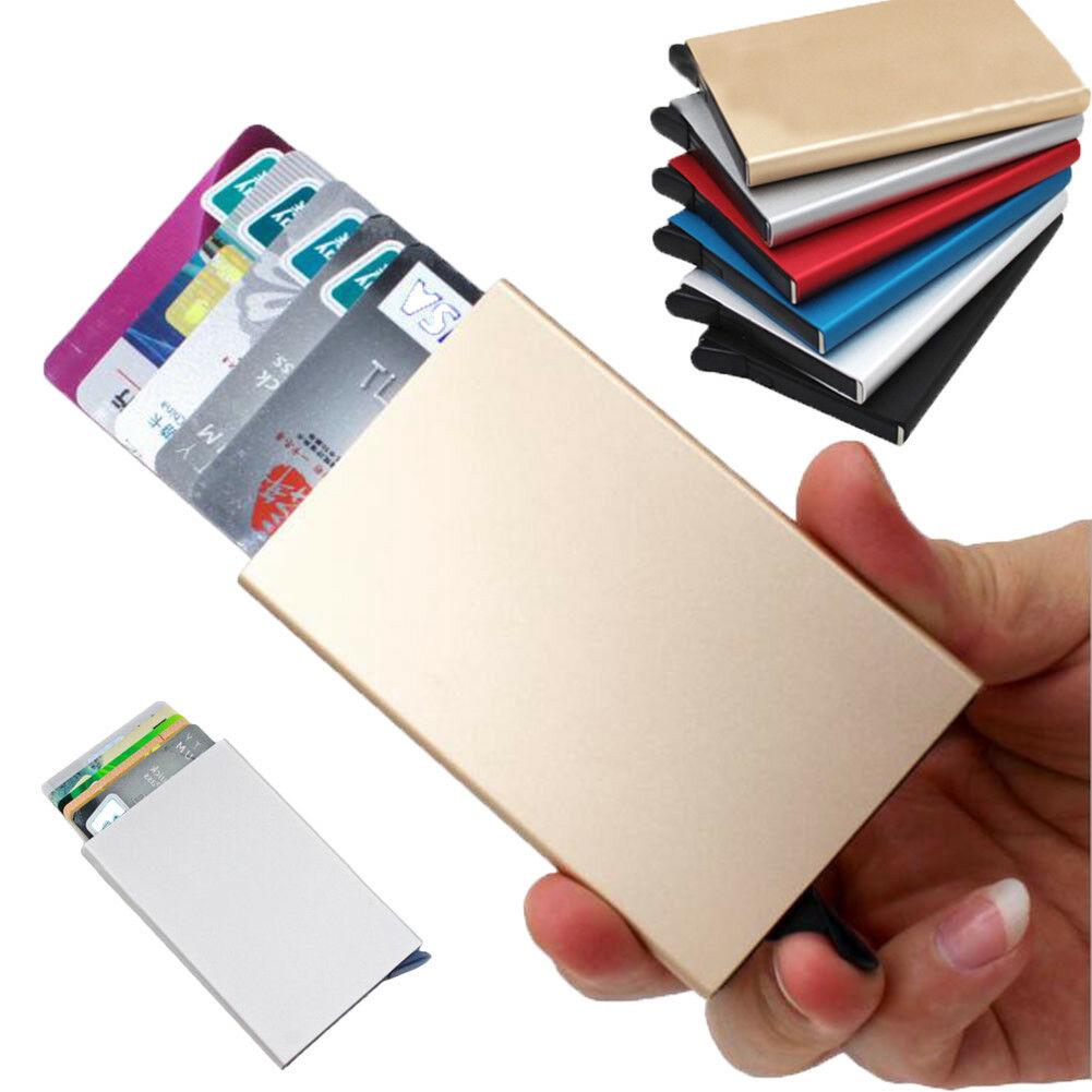 metal titular de la tarjeta de crédito rfid bloqueo delgado de aluminio estuche anti escaneo minimalista tarjeta cartera (1)