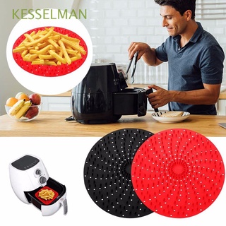 KESSELMAN Round Air Fryer Liner Silicone Air fryer accessories Baking Mat Fit all Airfryer Reusable Replacement Non-Stick Square Cooking Tool