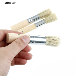 [Sunstar] 3 pzs/juego de pinceles de cerdas de madera/pincel de cerdas acrílicas/acuarela/pintura al óleo (2)