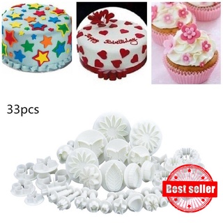 33 unids/Set de moldes de Fondant para tartas, flores, decoración de pasteles, Sugarcraft, Kit de herramientas U6O0