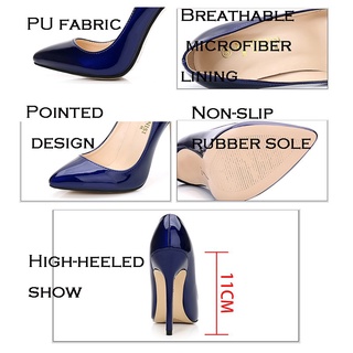Tamaño 35-46 nueva moda OL tacones altos minimalista zapatos de mujer con alto 11CM Stiletto puntiagudo solo zapatos (7)