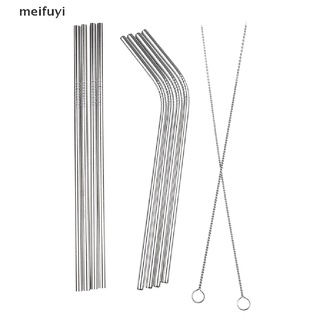[Meifuyi] 4 Pajitas De metal De Acero Inoxidable Con 1 kit De Cepillos Limpiadores Herramientas 439CO