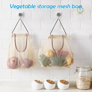 Flash reutilizable bolsas de malla para colgar frutas y verduras bolsa de almacenamiento de cocina lavable plegable bolsas de red
