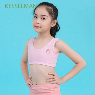 KESSELMAN Cute Kids Training Bras Comfortable Puberty Clothing Young Girl Bra Tank Tops Trendy Teens Cat For Teenage Cotton Korean Underwear/Multicolor