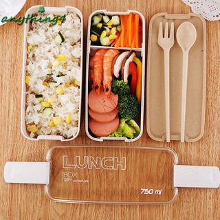 • Utensilios de cocina de 3 capas caja de almuerzo sellada a prueba de fugas Bento caja portátil contenedor de alimentos conjunto (6)