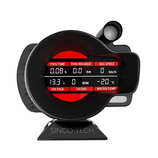 kit de sensor completo racing obd2 head up display digital dashboard boost calibre velocidad rpm agua aceite temperatura voltaje egt afr medidor alarma (4)