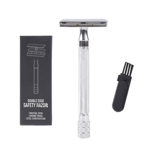 Afeitadoras manuales para hombre maquinilla de afeitar clásica de seguridad de doble borde de Metal con cepillo (1)