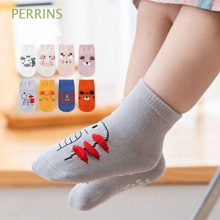 PERRINS 1-3 Years Old Baby Socks Infant Non-slip Sole Toddler Ankle Socks Newborn Cute Animal Cartoon Warm Antumn Winter Letters Printed