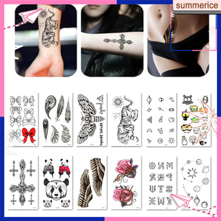 1 hoja impermeable flor animal bowknot temporal tatuaje pegatina arte corporal