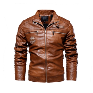Chaquetas de cuero para hombre, chaquetas de moto para hombre y chaquetas de piel de ante (7)