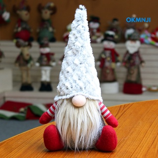 Okmn - muñeca nórdica hecha a mano de felpa de navidad, diseño de Santa Gnome, decoración de fiesta (4)