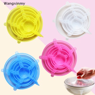 [Wangxinmy]6Pcs Kitchen Silicone Lid Reusable Airtight Food Wrap Covers Stretchy Wrap CoverHot Sell