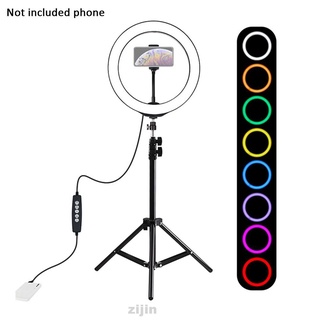 Selfie Metal portátil fotografía ajustable brillo con trípode soporte LED anillo de luz