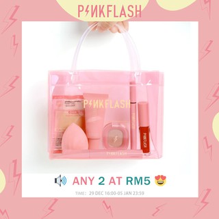 PINKFLASH large capacity cosmetic bag, pink fashion PVC bag, easy to match, portable gift bag