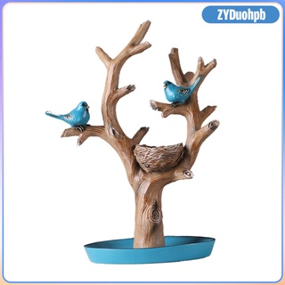 antiguo pájaro árbol nido estatua joyería soporte de exhibición de almacenamiento llave titular (9)