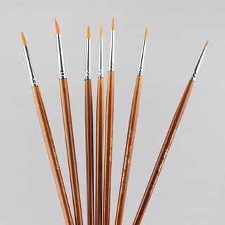 De 7 pzs/juego de pinceles profesionales de punta fina para acuarela acrílica/Kits de dibujo al óleo (7)