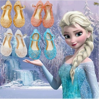 Sandalias De Gel De Cristal niñas Princesa Elsa Frozen Cosplay nieve hielo fiesta zapatos De baile