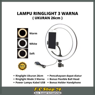 Selfie anillo de luz Ringlight 26cm Zoom Tiktok Youtube Youtuber 3 colores Plus soporte para teléfono móvil