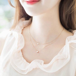 Collar Con Colgante De Corazón De Perlas Cadena Multicapa Accesorios De Joyería Para Mujer (1)