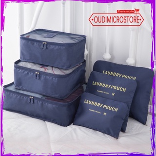 6 piezas de bolsa de almacenamiento de viaje conjunto para ropa ordenada organizador armario maleta bolsa organizador de viaje bolsa caso zapatos embalaje (1)