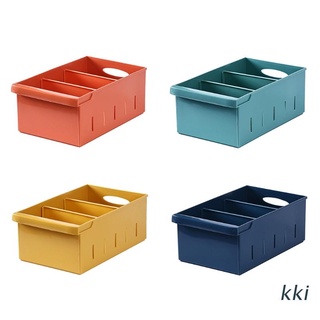 kki. caja organizadora de almacenamiento de alimentos de plástico para cocina, nevera dividida, con asas