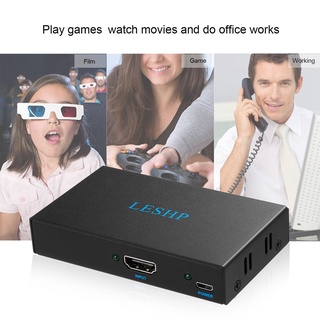 LESHP 4K HDMI-compatible Switcher 1 In 2 Out Two Port 1.4V Splitter Box Hub