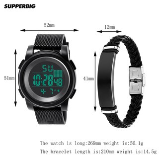Supperbig 2 pzas reloj de pulsera electrónico Digital impermeable para hombres (6)