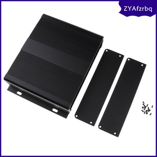 Caja de aluminio extruido PCB enfriamiento caja plana caso DIY 204x48x150mm negro