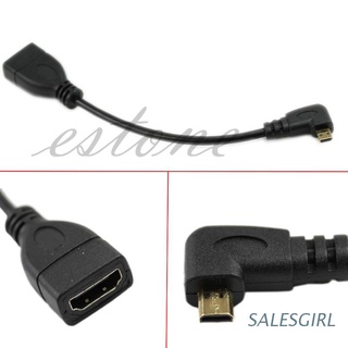 SALESGIRL New Micro HDMI-compatible male Right 90 degrees Angle Cable to HDMI-compatible
